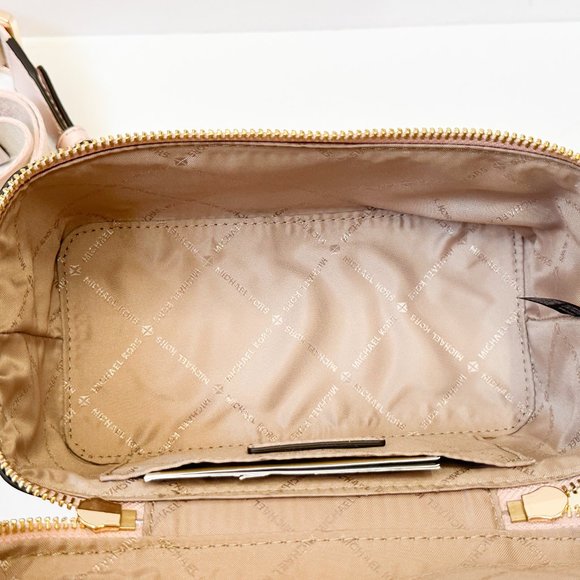 Michael Kors Jet Set Item Medium Zip Trunk Crossbody Bag MK Signature Pink Multi - Picture 9 of 12